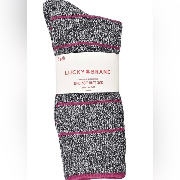 Lucky Brand Women's 6-Pair Shoe Size: 5-10 Super Soft Yarn Cozy Boot Socks- NWT - Picture 7 of 15